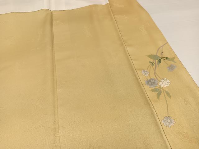 平和屋着物●世界的友禅作家　千地泰弘　訪問着　枝花文　暈し染め　金彩　正絹　逸品　AABH4145ph