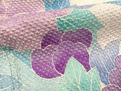 平和屋着物●名門　藤娘きぬたや・総絞り　振袖　草花文　正絹　逸品　AABH4149ph
