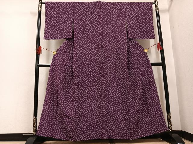 平和屋着物●上質な小紋　ふくら雀　正絹　逸品　AABH4152ph