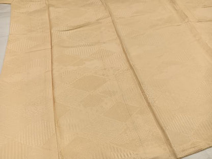 平和屋着物●上質な色無地　吉祥地紋　蜂蜜色　正絹　逸品　AABH4153ph