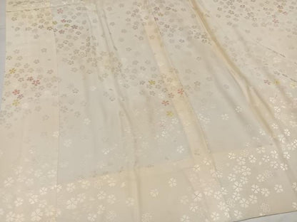 平和屋着物●長襦袢　無双仕立て　地紋起こし　花地紋　正絹　逸品　未使用　AABH4154ph