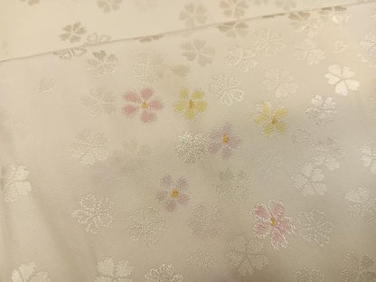 平和屋着物●長襦袢　無双仕立て　地紋起こし　花地紋　正絹　逸品　未使用　AABH4154ph
