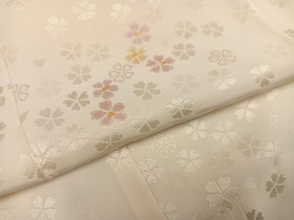 平和屋着物●長襦袢　無双仕立て　地紋起こし　花地紋　正絹　逸品　未使用　AABH4154ph
