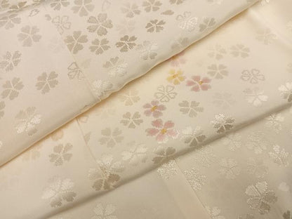 平和屋着物●長襦袢　無双仕立て　地紋起こし　花地紋　正絹　逸品　未使用　AABH4154ph