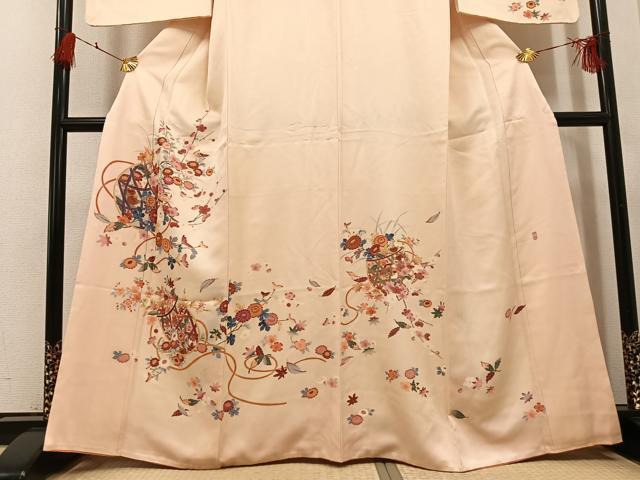 平和屋着物●訪問着　友禅　作家物　花篭文　正絹　逸品　AABH4158ph