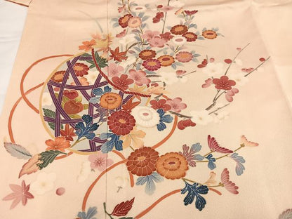 平和屋着物●訪問着　友禅　作家物　花篭文　正絹　逸品　AABH4158ph