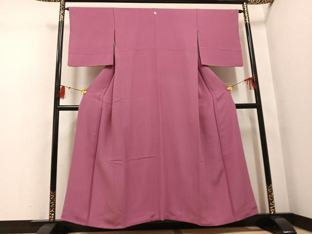 平和屋着物●上質な色無地　蘇芳香色　正絹　逸品　AABH4159ph