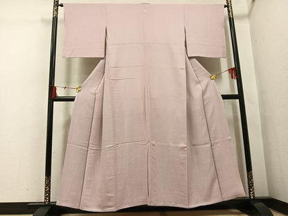 平和屋着物●上質な色無地　灰桜色　正絹　逸品　AABH4160ph