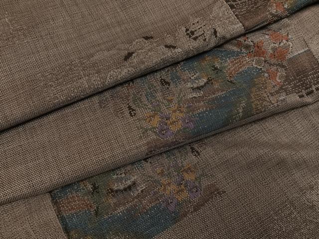 平和屋着物●本場大島紬　カタス9マルキ　風景文　正絹　逸品　未使用　AABH4162ph