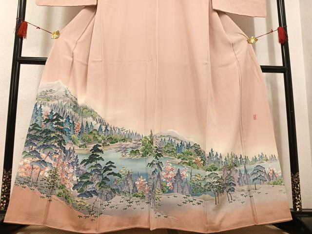 平和屋着物●十日町友禅作家　岡村蒼風　色留袖　会津磐梯山　暈し染め　正絹　逸品　AABH4166ph