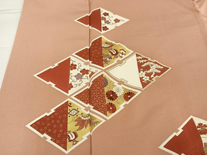 平和屋着物●訪問着　友禅　刺繍　松竹梅宝尽くし　金彩　正絹　逸品　AABH4168ph
