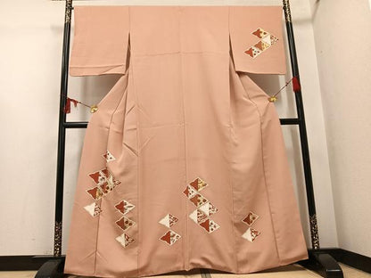 平和屋着物●訪問着　友禅　刺繍　松竹梅宝尽くし　金彩　正絹　逸品　AABH4168ph