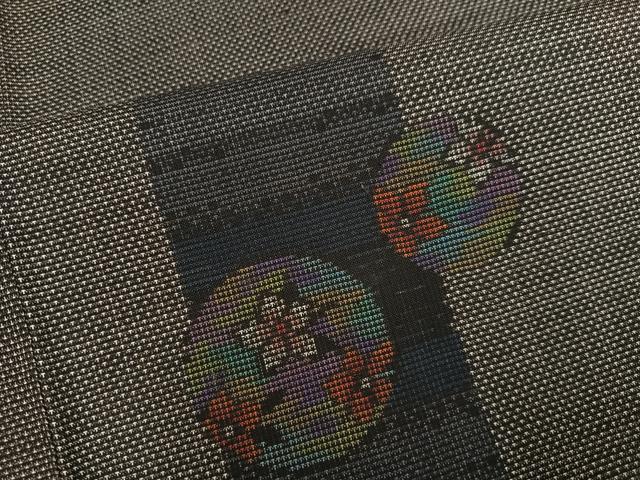 平和屋着物●本場大島紬　カタス7マルキ　花丸文　正絹　逸品　AABH4177ph