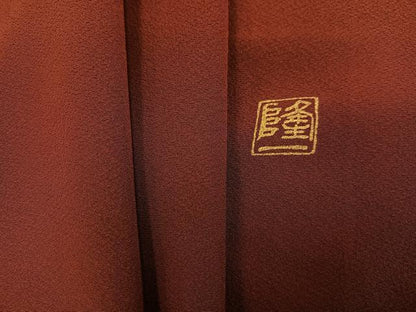平和屋着物●上質な色無地　作家物　革色　正絹　逸品　AABH4182ph