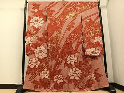 平和屋着物●豪華振袖　絞り　草花文　金彩　正絹　逸品　AABH4185ph