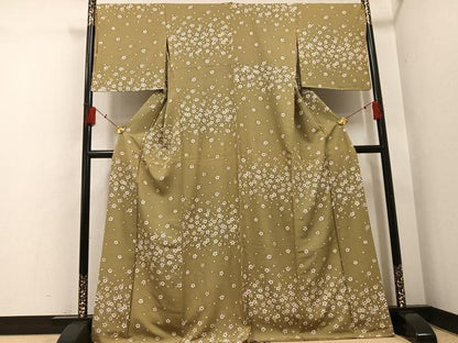 平和屋着物●上質な小紋　桜文　正絹　逸品　AABH4188ph