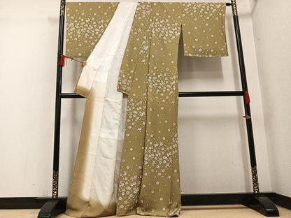 平和屋着物●上質な小紋　桜文　正絹　逸品　AABH4188ph