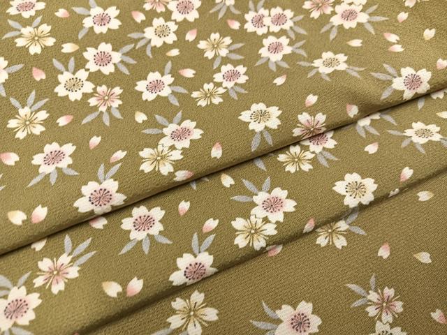 平和屋着物●上質な小紋　桜文　正絹　逸品　AABH4188ph