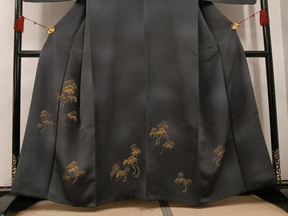 平和屋着物●訪問着　手描き　松　暈し染め　金彩　正絹　逸品　AABH4189ph