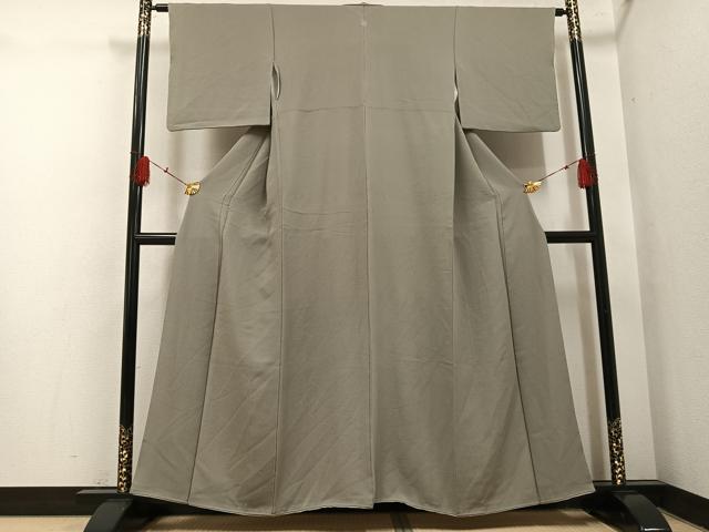 平和屋着物●上質な色無地　利休白茶色　正絹　逸品　AABH4190ph