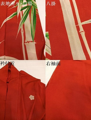 平和屋着物●アンティーク　大正ロマン　色留袖　笹竹文　正絹　逸品　AABH4191ph