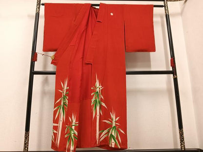平和屋着物●アンティーク　大正ロマン　色留袖　笹竹文　正絹　逸品　AABH4191ph