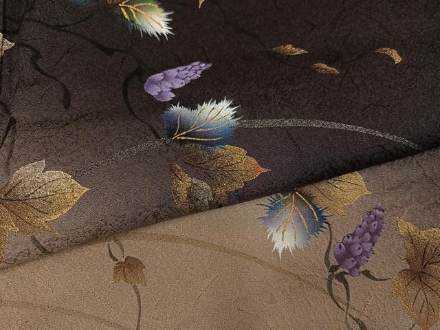 平和屋着物●訪問着　手描き　蔦の葉文　暈し染め　金銀彩　正絹　逸品　未使用　AABH4195ph