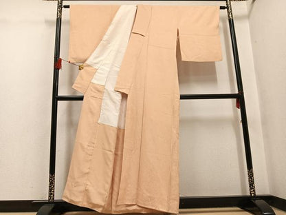 平和屋着物●上質な色無地　草木地紋　雄黄色　正絹　逸品　AABH4196ph