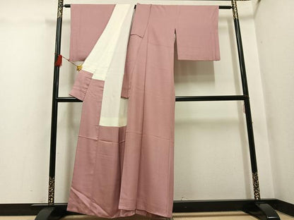 平和屋着物●上質な色無地　鴇浅葱色　　正絹　逸品　AABH4197ph