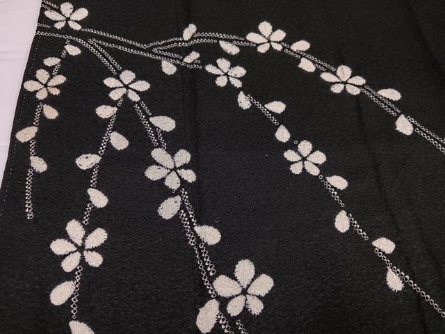 平和屋着物●訪問着　絞り　枝花文　黒地　正絹　逸品　AABH4198ph 平和屋着物○訪問着 絞り 枝花文 黒地 正絹 逸品 AABH4198phの通販 by
