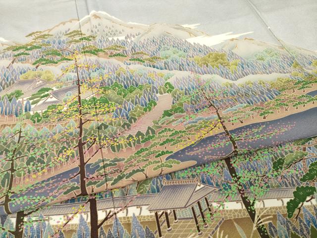 平和屋着物●豪華色留袖　作家物　水戸階楽園　正絹　逸品　AABH4203ck