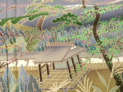 平和屋着物●豪華色留袖　作家物　水戸階楽園　正絹　逸品　AABH4203ck