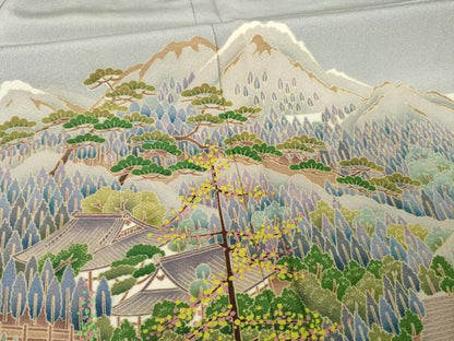 平和屋着物●豪華色留袖　作家物　水戸階楽園　正絹　逸品　AABH4203ck