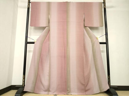 平和屋着物●上質な小紋　間道　正絹　逸品　AABH4208ck