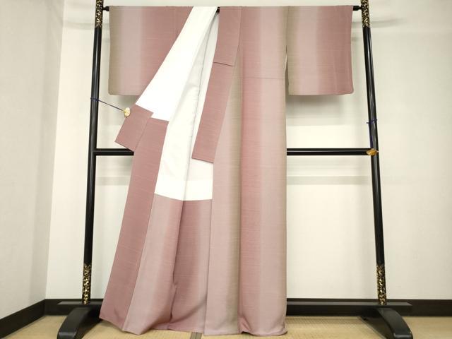 平和屋着物●上質な小紋　間道　正絹　逸品　AABH4208ck