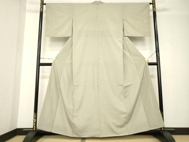 平和屋着物●お召　格子　三越扱い　正絹　逸品　AABH4210ck