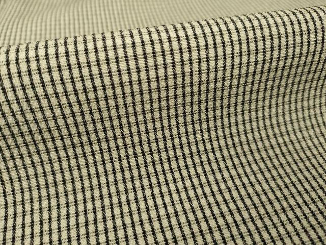 平和屋着物●お召　格子　三越扱い　正絹　逸品　AABH4210ck