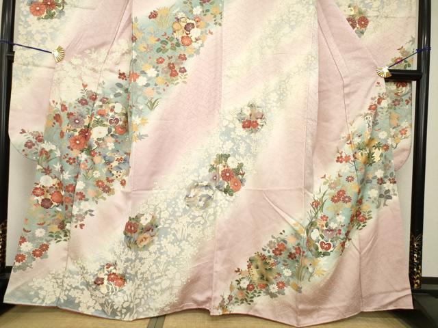 平和屋着物●豪華振袖　作家物　花丸文　暈し染め　金彩　正絹　逸品　AABH4215ck