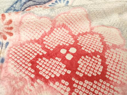 平和屋着物●豪華振袖　総絞り　鬘帯花文　正絹　逸品　AABH4218ck
