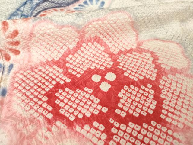平和屋着物●豪華振袖　総絞り　鬘帯花文　正絹　逸品　AABH4218ck
