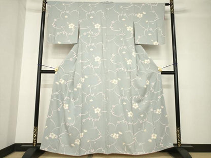 平和屋着物●上質な小紋　舞桜　正絹　逸品　未使用　AABH4223ck