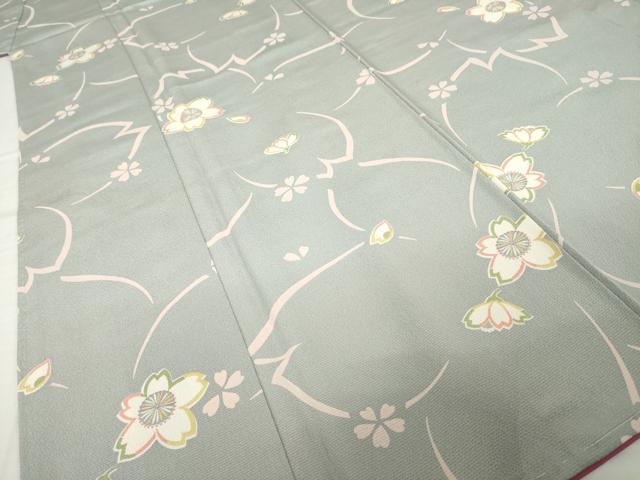 平和屋着物●上質な小紋　舞桜　正絹　逸品　未使用　AABH4223ck