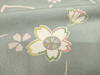 平和屋着物●上質な小紋　舞桜　正絹　逸品　未使用　AABH4223ck