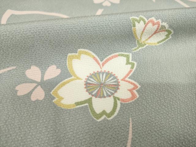 平和屋着物●上質な小紋　舞桜　正絹　逸品　未使用　AABH4223ck