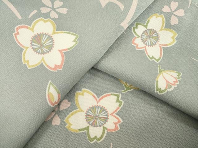平和屋着物●上質な小紋　舞桜　正絹　逸品　未使用　AABH4223ck