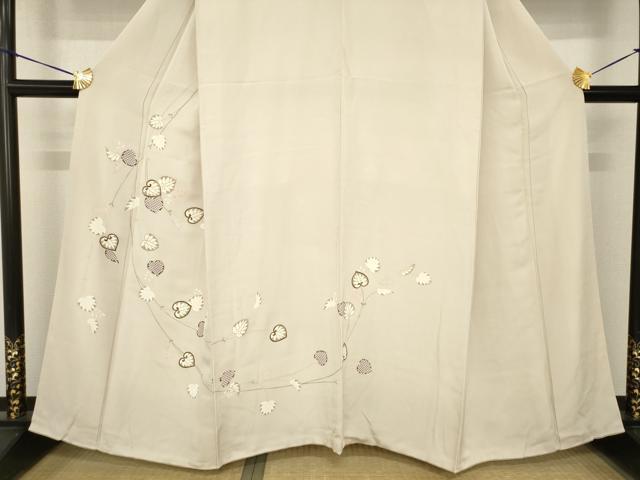 平和屋着物●訪問着　駒刺繍　双葉葵　金彩　正絹　逸品　AABH4224ck