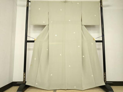 平和屋着物●上質な小紋　絞り　手描き　舞花文　蛍暈し　正絹　逸品　AABH4225ck