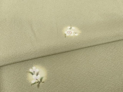 平和屋着物●上質な小紋　絞り　手描き　舞花文　蛍暈し　正絹　逸品　AABH4225ck