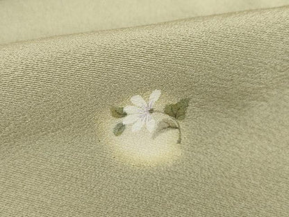 平和屋着物●上質な小紋　絞り　手描き　舞花文　蛍暈し　正絹　逸品　AABH4225ck