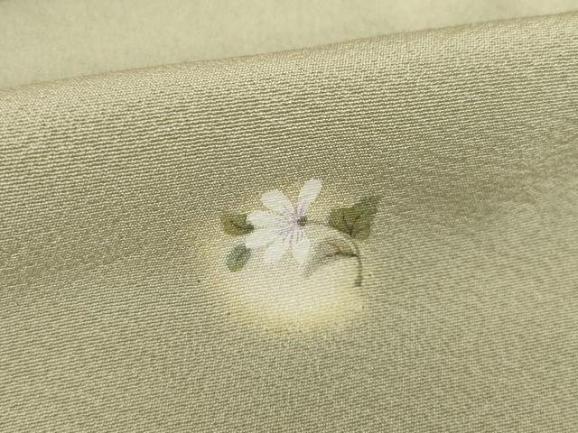 平和屋着物●上質な小紋　絞り　手描き　舞花文　蛍暈し　正絹　逸品　AABH4225ck